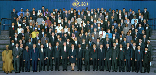 Over 150 world leaders standing for a group photo