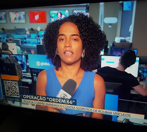 A photo of a local news, with "Operation Ordem 66" on the lower bar